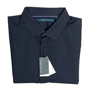 Perry Ellis Dress Shirt Men's XLT Big & Tall Cotton Long Sleeve Dk Sapphire NEW